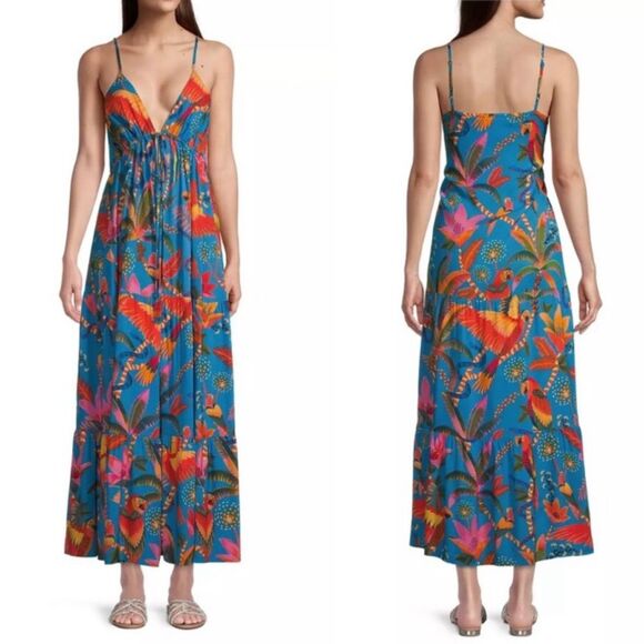 Farm Rio Macaw Party Cover Up Dress Size Large NWT - Picture 1 of 5